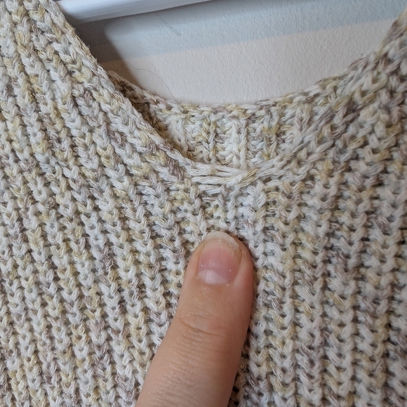 LOFT Beige Cream Multitone Knit Sleeveless Top Women Small *flaw - Picture 6 of 8